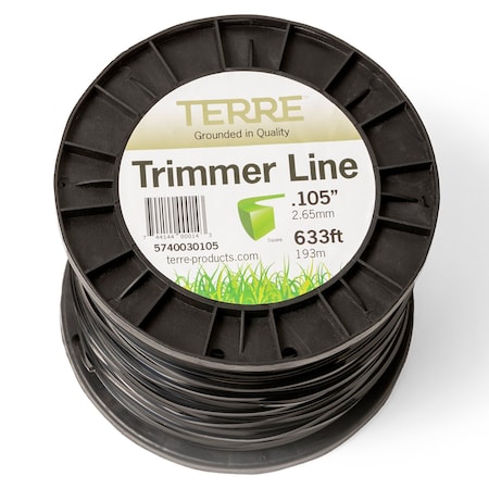 T Terre Commercial Grade .105 Square Weed Eater Trimmer Line Spool Length 633 ft. 5740030105